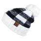 C.C Buffalo Check Pattern Beanie Hat With Fuzzy Lining