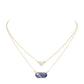 Navy Heart Hexagon Bead Pendant Double Layered Necklace. Beautifully crafted design adds a gorgeous glow to any outfit. Jewelry that fits your lifestyle! Perfect Birthday Gift, Anniversary Gift, Mother's Day Gift, Anniversary Gift, Graduation Gift, Prom Jewelry, Just Because Gift, Thank you Gift.