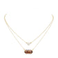Brown Heart Hexagon Bead Pendant Double Layered Necklace. Beautifully crafted design adds a gorgeous glow to any outfit. Jewelry that fits your lifestyle! Perfect Birthday Gift, Anniversary Gift, Mother's Day Gift, Anniversary Gift, Graduation Gift, Prom Jewelry, Just Because Gift, Thank you Gift.