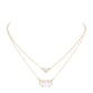 White Heart Hexagon Bead Pendant Double Layered Necklace. Beautifully crafted design adds a gorgeous glow to any outfit. Jewelry that fits your lifestyle! Perfect Birthday Gift, Anniversary Gift, Mother's Day Gift, Anniversary Gift, Graduation Gift, Prom Jewelry, Just Because Gift, Thank you Gift.