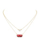 Red Heart Hexagon Bead Pendant Double Layered Necklace. Beautifully crafted design adds a gorgeous glow to any outfit. Jewelry that fits your lifestyle! Perfect Birthday Gift, Anniversary Gift, Mother's Day Gift, Anniversary Gift, Graduation Gift, Prom Jewelry, Just Because Gift, Thank you Gift.