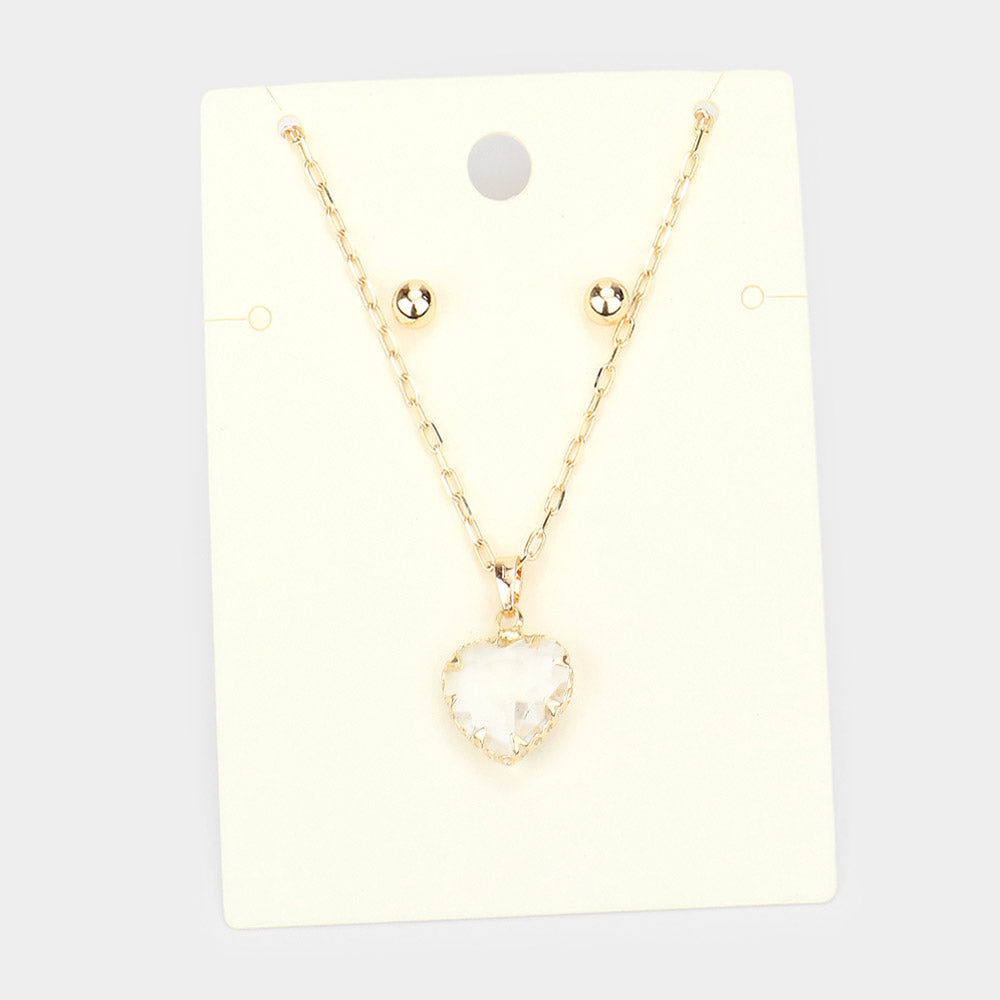 Heart Pendant Necklace - Gold - Necklaces