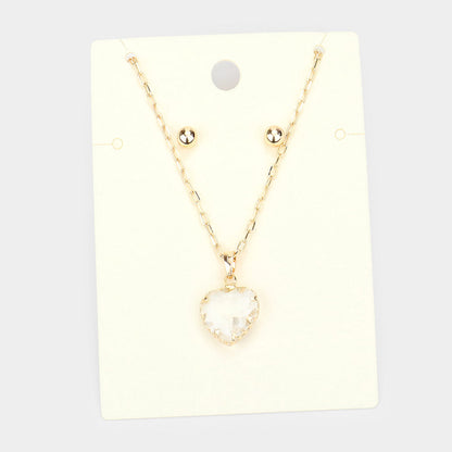 Heart Pendant Necklace - Gold - Necklaces