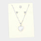 Heart Pendant Necklace - Rhodium - Necklaces