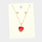 Heart Pendant Necklace - Siam - Necklaces