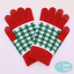 Red Holiday Plaid Pattern Smart Touch Winter Gloves