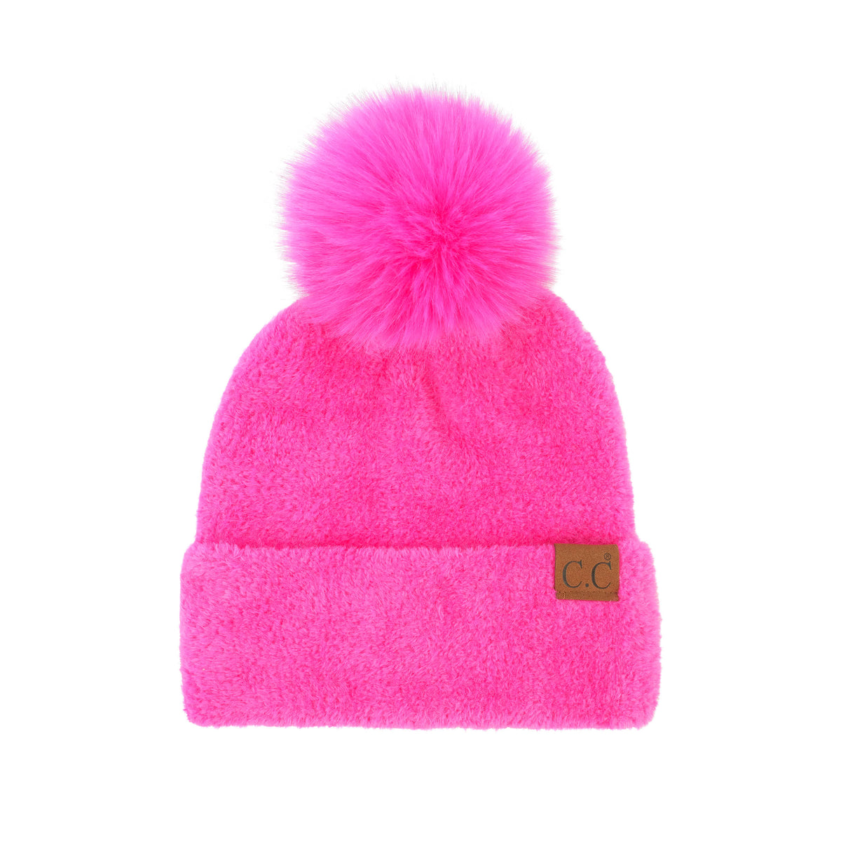C.C Plush Terry Chenille Pom Beanie