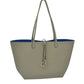 Kendra Reversible Supersoft Vegan Leather Tote Handbag - Grey/Blue - Tote Bag