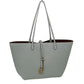 Kendra Reversible Supersoft Vegan Leather Tote Handbag - White/Beige - Tote Bag