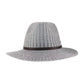 Light-Grey-The Knit C.C Fedora Hat with Leather Band offers a sophisticated blend of classic style and modern comfort. Crafted from soft knit material, it provides warmth and flexibility, while the genuine leather band adds a touch of elegance and durability. This expertly designed fedora is ideal for those who appreciate refined accessories that enhance both casual and formal outfits.