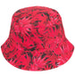 Fuchsia LEAF PRINT REVERSIBLE BUCKET HAT delivers versatility with botanical elegance. Expertly constructed with premium materials, it features a detailed leaf pattern on one side and a complementary solid reverse, allowing for two distinct styling options. The structured brim provides optimal UV protection while maintaining shape throughout wear. Its breathable fabric and adjustable fit ensure comfort during extended outdoor activities, making it an essential accessory for the discerning customer. 