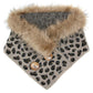 Leopard Faux Fur Chenille Triangle Tube Scarf with Button Details, warm cozy over the shoulder scarf, plushy addition to any cold-weather ensemble, adds a modern touch to the cozy style with a bold animal print. Put over jacket, jazz up your look. Feel Warm & Stylish; Ideal Gift for holiday; Taupe, Gray, Ivory, Beige; 