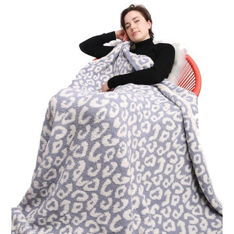 Blue Leopard Patterned Comfy Warm Soft Cozy Blanket; great for relaxing at home, watching a movie or going to sleep, this soft cozy blanket will keep you warm and comfortable. Nice and easy to fold and transport, bring this luxurious cozy blanket wherever you go! Perfect Birthday Gift, Anniversary Gift, Christmas Gift, Housewarming Present