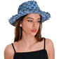 Distressed Patchwork Denim Fedora Hat
