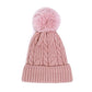 Pink Lurex Accented Solid Cable Knitted Pom Pom Beanie Hat Beanie Winter Hat, warm & cozy, this winter hat adds a glitzy sparkle to your wardrobe on windy chilly days. Classic, trendy chic easy to match your ensemble. Perfect Birthday Gift, Christmas Gift, Stocking Stuffers, Anniversary Gift, Valentine’s Day Gift, Loved One