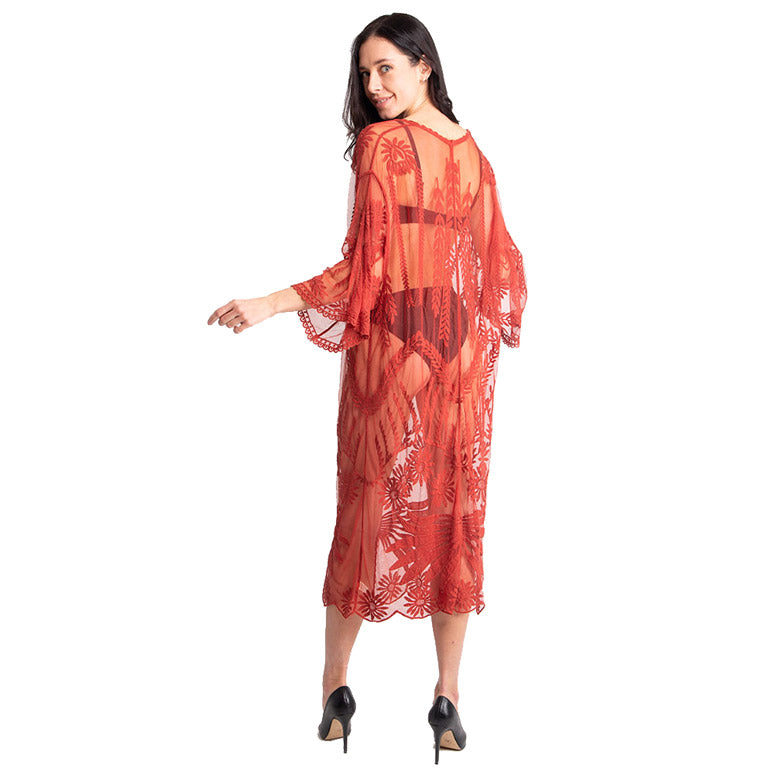 Red Lace Cover up Kimono Tie knot Closure Beach, Poolside chic made easy with this lightweight Cover up Lace Tie Knot Kimono featuring relaxed silhouette, great over your swimsuit or wear over your favorite camis, blouse & slacks, Perfect Birthday Gift, Anniversary Gift, Mother's Day Gift, Graduation Gift, Thank You Gift, Red Lace Kimono Cover Up Beachwear
