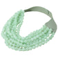Mint Marbled Faceted Ball Beaded Multi Layered Faux Leather Magnetic Necklace