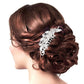 Silver Marquise Stone Accented Rhinestone Hair Comb. Perfect for adding just the right amount of shimmer & shine, will add a touch of class, beauty and style to your wedding, prom, special events, embellished glass crystal to keep your hair sparkling all day & all night long. 