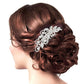 Silver Marquise Stone Accented Wedding Bridal Rhinestone Hair Comb. Perfect for adding just the right amount of shimmer & shine, will add a touch of class, beauty and style to your wedding, prom, special events, embellished glass crystal to keep your hair sparkling all day & all night long.