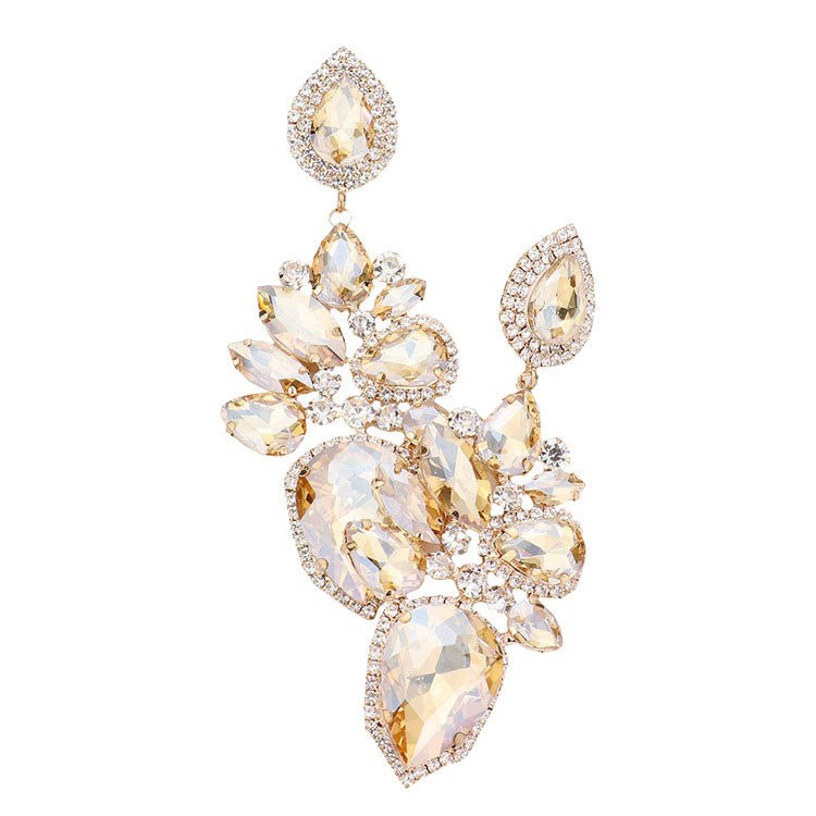 Lt Col Topaz Marquise Teardrop Stone Cluster Dangle Evening Earrings, put on a pop of color to complete your ensemble. Perfect for adding just the right amount of shimmer & shine and a touch of class to special events. Perfect Birthday Gift, Anniversary Gift, Mother's Day Gift, Graduation Gift.