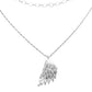 Worn Metal Angel Wing Pendant Accented Necklace Angel Wing Necklace, beautifully crafted angel wings symbolize purity, courage, harmony, and protection. They provide us with happiness, hope, and faith. They are a guardian of the heart and soul. Wear this necklace, knowing that you are loved and appreciated for all that you do or gift it to a loved one to show how important they are to you. 