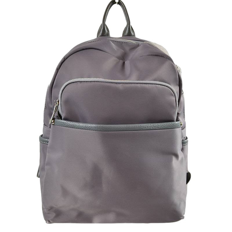 Gray  Modern Vegan Long Lasting Nylon Backpack Multi Purpose Bag; Largely spaced, daily necessities can be put into this fashionable bag, take it to  school, work or a day trip, simple sophistication, dress to impress. Perfect Birthday Gift, Anniversary Gift, Thank you Gift, Nylon Style Backpack, School Bag, Fashion Bag