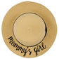 C.C Embroidered Brim Kids Straw Hat 100% Paper Straw Adjustable Strap