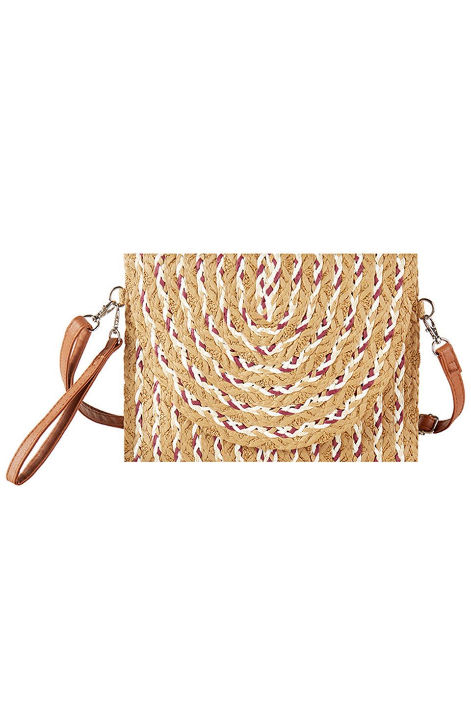 Multi Color Straw Summer Clutch Crossbody Bag combines vibrant hues with lightweight straw material, offering both style and practicality for warm-weather outings. Its compact design ensures easy carrying, while the crossbody strap provides hands-free convenience. Ideal for casual summer events, this bag adds a pop of color and a natural texture to your ensemble, enhancing your look with effortless sophistication. 