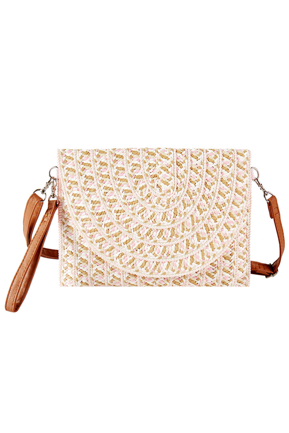Multi Color Summer Straw Clutch & Crossbody Bag combines vibrant hues with lightweight straw craftsmanship, offering versatile style for warm-weather outings. Its dual functionality as a clutch and crossbody provides convenience and hands-free comfort, while the durable straw material ensures breathability and a natural aesthetic. Ideal for casual day trips or evening events, this bag adds a pop of color and practical elegance to your summer wardrobe. 