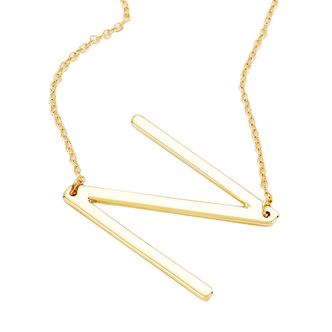 Gold N Monogram Metal Pendant Necklace. Beautifully crafted design adds a gorgeous glow to any outfit. Jewelry that fits your lifestyle! Perfect Birthday Gift, Anniversary Gift, Mother's Day Gift, Anniversary Gift, Graduation Gift, Prom Jewelry, Just Because Gift, Thank you Gift.