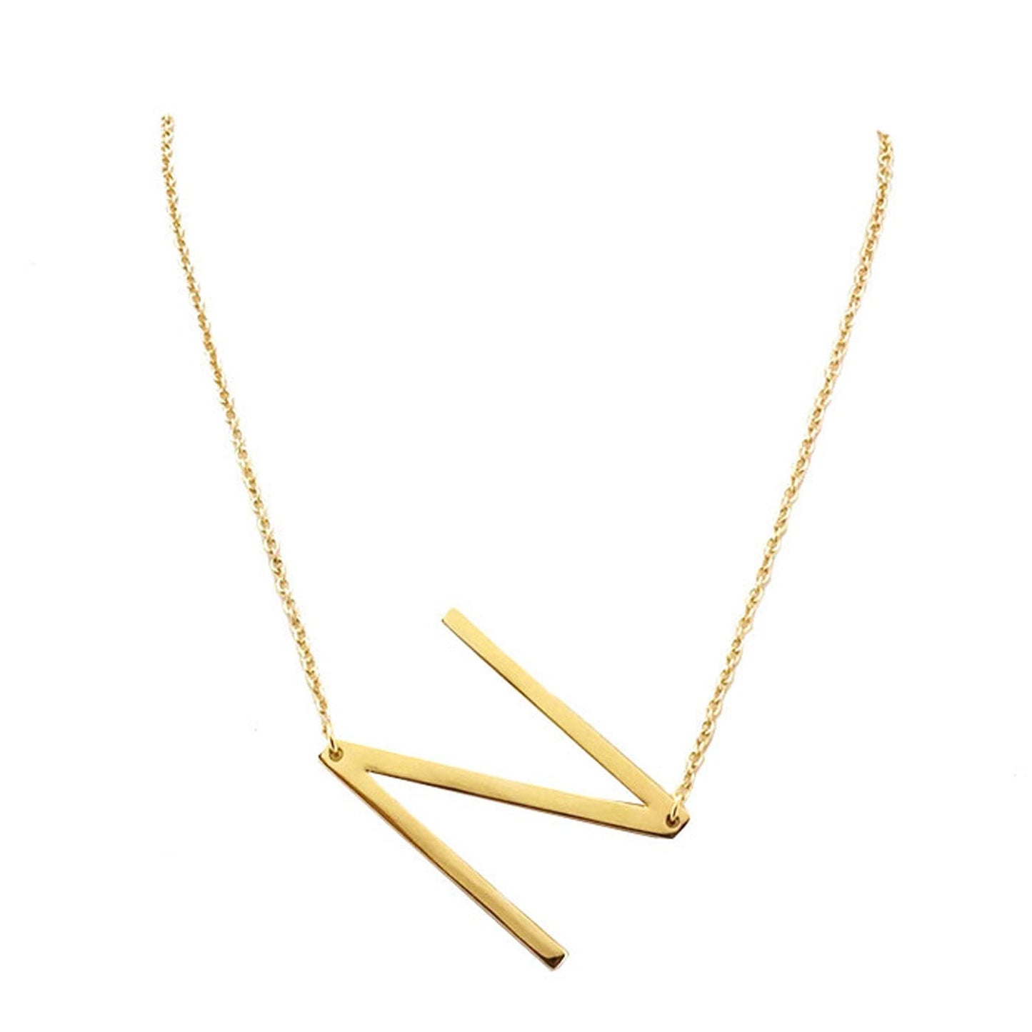 Gold N Monogram Metal Pendant Necklace. Beautifully crafted design adds a gorgeous glow to any outfit. Jewelry that fits your lifestyle! Perfect Birthday Gift, Anniversary Gift, Mother's Day Gift, Anniversary Gift, Graduation Gift, Prom Jewelry, Just Because Gift, Thank you Gift.