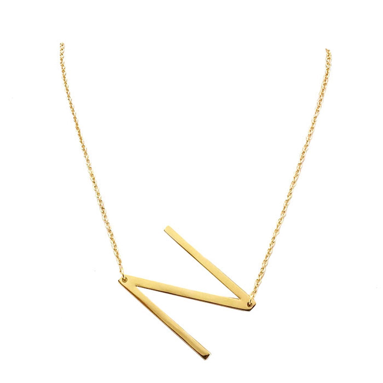 Gold N Monogram Metal Pendant Necklace. Beautifully crafted design adds a gorgeous glow to any outfit. Jewelry that fits your lifestyle! Perfect Birthday Gift, Anniversary Gift, Mother's Day Gift, Anniversary Gift, Graduation Gift, Prom Jewelry, Just Because Gift, Thank you Gift.