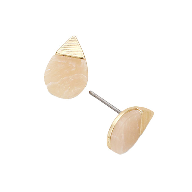 Ivory Natural Stone Accented Teardrop Stud Earrings Natural Stone Earrings; ultra-chic stone earrings will take your look up a notch, versatile enough for wearing straight through the week, lightweight for all-day wear. Great Birthday Gift, Graduation Gift, Thank you Gift, Stone Earrings, Anniversary Gift, Just Because Gift