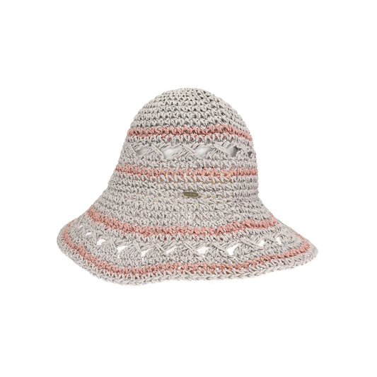Grey Open Weave Paper Straw Hand Crochet C.C Bucket Hat features a meticulously handcrafted design that ensures breathability and lightweight comfort. Made from natural paper straw, its open weave construction promotes airflow, making it ideal for warm weather wear. The expert crochet technique adds durability and a refined texture, offering both style and function for outdoor enthusiasts seeking a sophisticated sun protection accessory.