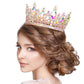 Oval Stone Accented Pageant Crown Tiara - ABRoseGold - Tiaras