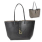 Soft Pebbled Faux Leather Reversible 2in1 Tote, Shoulder Handbag, comes with a coordinating zippered bag, can be used over the shoulder/crossbody. Easy-to-carry is completed with gold-tone hardware; Dimen: 17"x5"x11"; Dark Gray/Blue; Navy/Red; Black/Gray; Red/Black; Double Handle; Detachable bag included; 52″ Adj Strap