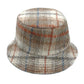 Ivory Polyester Plaid Check Patterned Bucket Hat, this bucket hat doubles as a rain hat and is snug on the head and stays on well. It will work well to keep the rain off the head and out of the eyes and also the back of the neck. Wear it to lend a modern liveliness above a raincoat on trans-seasonal days in the city.