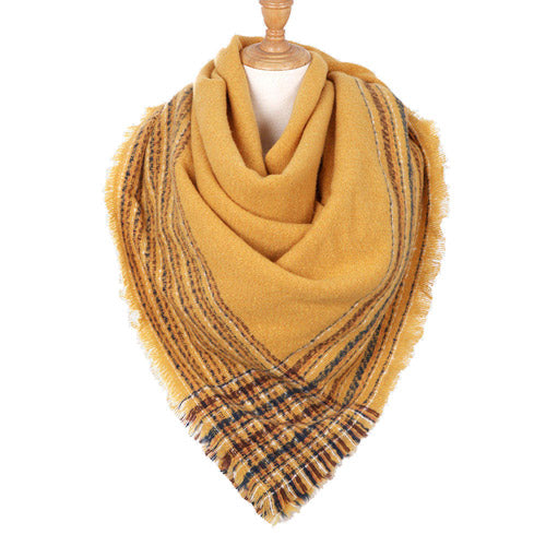 Classic Mustard Plaid Check Scarf Blanket Warm Mustard Plaid Check Scarf Plaid Wrap, accent your look with this soft, highly versatile plaid muffler. A rugged staple brings a classic look, adds a pop of color & completes your outfit, keeping you cozy & toasty. Perfect Gift Birthday, Holiday, Christmas, Anniversary, Valentine's Day