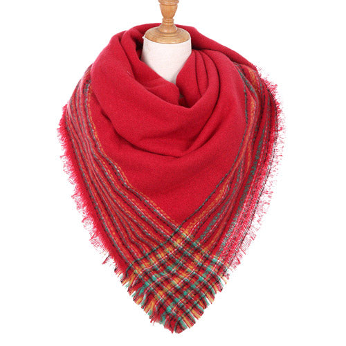 Classic Red Plaid Check Scarf Blanket Warm Red Plaid Check Scarf Plaid Wrap, accent your look with this soft, highly versatile plaid muffler. A rugged staple brings a classic look, adds a pop of color & completes your outfit, keeping you cozy & toasty. Perfect Gift Birthday, Holiday, Christmas, Anniversary, Valentine's Day