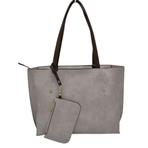The Soft PU Vegan Leather 2 in-1 Tote Crossbody Handbag with Detachable Wristlet Coin Purse, Best Seller Tote, Handbag has plenty of room to fit all your items, available in a few colours. Handbag also comes with a removable insert bag that doubles as lining to the bag or can be removed and worn as a crossbody bag. This 2 in 1 tote bag is just what the boss lady needs
