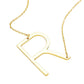 Gold R Monogram Metal Pendant Necklace. Beautifully crafted design adds a gorgeous glow to any outfit. Jewelry that fits your lifestyle! Perfect Birthday Gift, Anniversary Gift, Mother's Day Gift, Anniversary Gift, Graduation Gift, Prom Jewelry, Just Because Gift, Thank you Gift.