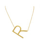 Gold R Monogram Metal Pendant Necklace. Beautifully crafted design adds a gorgeous glow to any outfit. Jewelry that fits your lifestyle! Perfect Birthday Gift, Anniversary Gift, Mother's Day Gift, Anniversary Gift, Graduation Gift, Prom Jewelry, Just Because Gift, Thank you Gift.