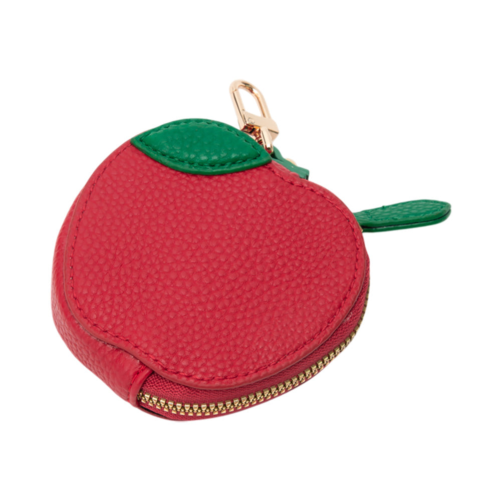 Red Faux Leather Apple Bag Charm adds a touch of elegance to any bag. Made with high-quality materials, it's durable and stylish. Effortlessly elevate your accessory game with this charming piece. 