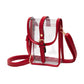 Faux Leather Belt Buckle Pointed Transparent Crossbody Bag - Red - Crossbody Bag