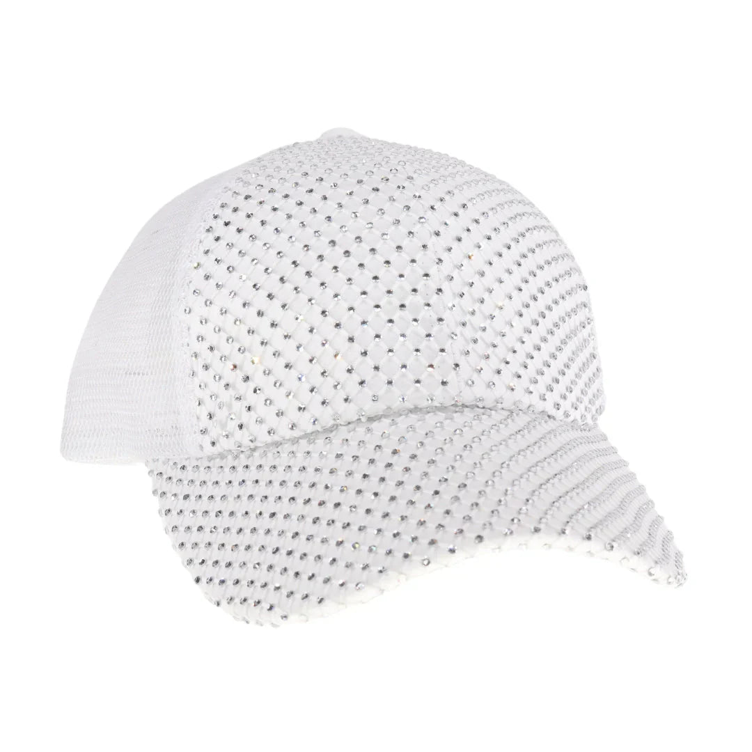 Clear Rhinestone Adorned C.C Ball Cap offers a sophisticated blend of classic design and subtle sparkle. Expertly embellished with rhinestones, this cap enhances your look with refined elegance while maintaining everyday comfort and durability. Perfect for adding a polished touch to casual wear, it provides both style and sun protection in one versatile accessory.