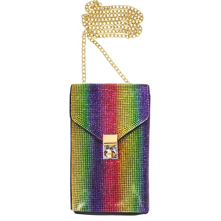 Multi Crossbody Bag, Sparkling stones adorn sides of this lustrous style, adds a romantic & glamorous touch Great wedding, prom, sweet 16, Quincea√±era, hands-free dance the night away. Phone Bag to keep your phone at hand. Perfect Birthday Gift, Valentine's Day Gift, Anniversary Gift, Mother's Day Gift, Thank you Gift