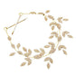 Gold Rhinestone Embellished Leaf Cluster Vine Bun Wrap Headpiece. Perfect for adding just the right amount of shimmer & shine, will add a touch of class, beauty and style to your wedding, prom, special events, embellished glass crystal to keep your hair sparkling all day & all night long. 