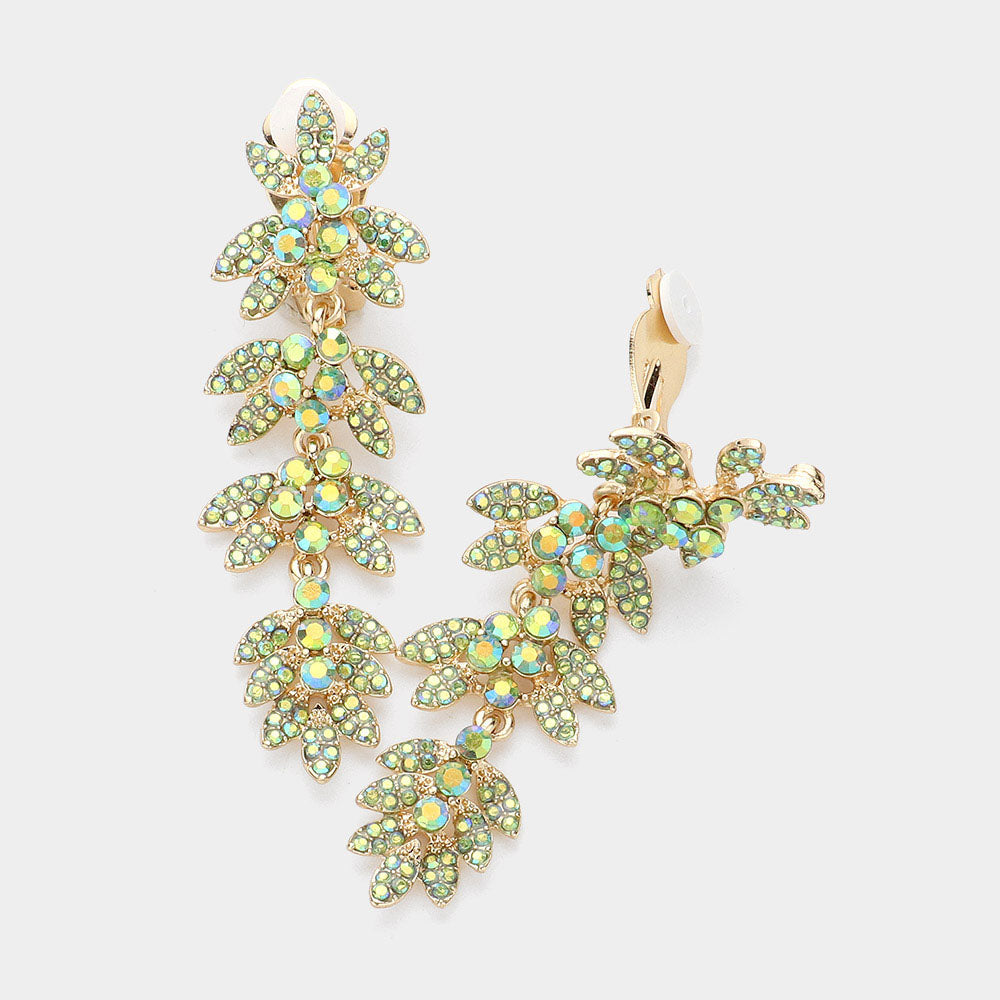 Vitrail Medium Rhinestone Paved Vine Dropdown Evening Earrings