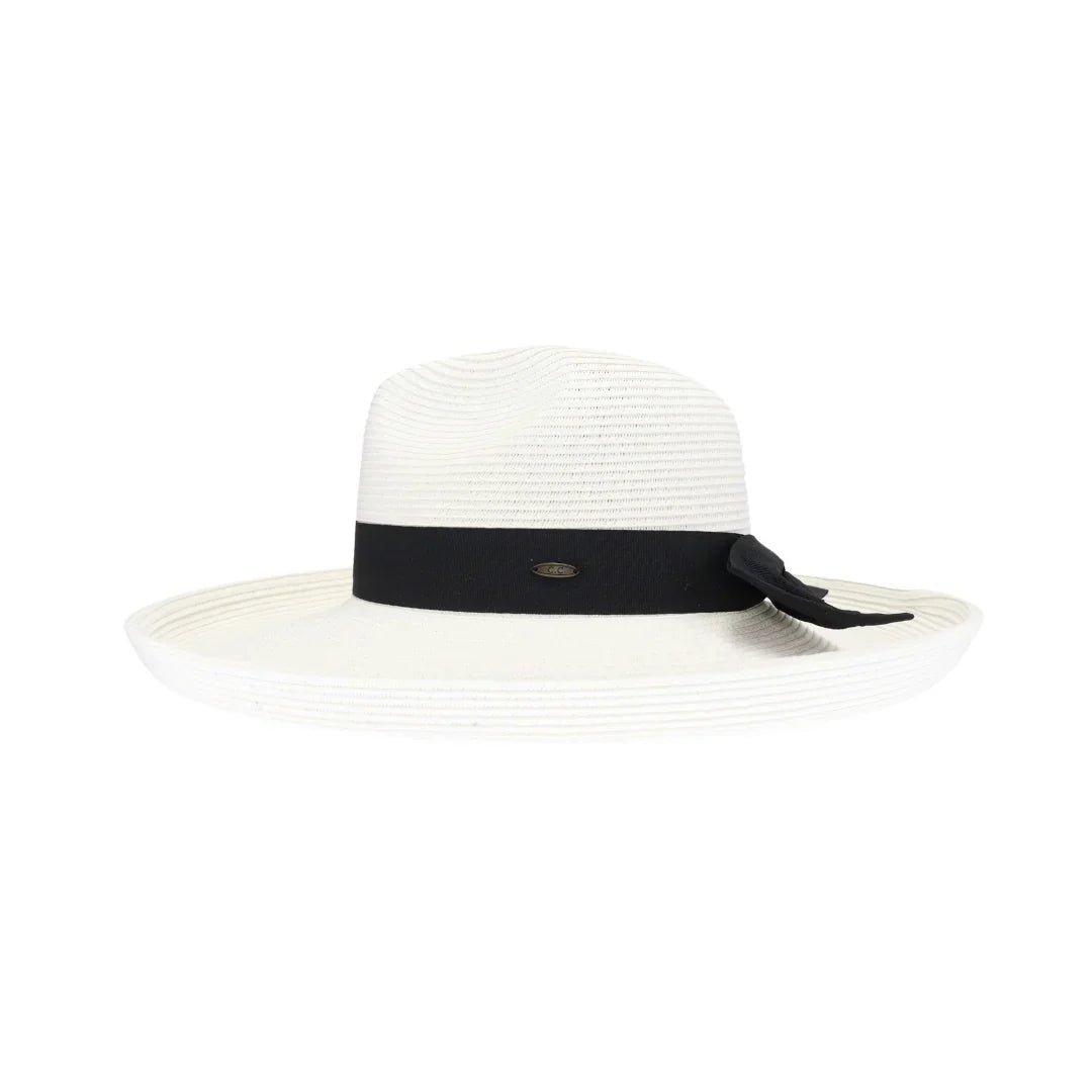 White Rolled Edge Wide Brim C.C Sun Hat offers expert-level sun protection with its broad brim design, effectively shielding your face and neck from harmful UV rays. Crafted for durability and comfort, this hat features a neatly rolled edge that maintains its shape while adding a refined touch. Ideal for outdoor activities, it combines functionality with style, making it a reliable accessory for extended sun exposure. 