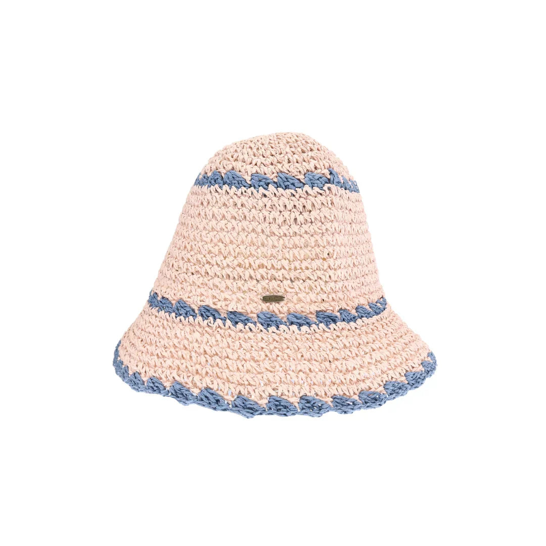 Rose Scalloped Edge Paper Straw Hand Crochet C.C Bucket Hat combines artisanal craftsmanship with practical design. Made from lightweight paper straw, it features a hand-crocheted texture and a distinctive scalloped edge, offering both breathability and subtle sun protection. This expertly crafted bucket hat adds a refined, textured element to your warm-weather wardrobe, perfect for those seeking a blend of style and comfort.